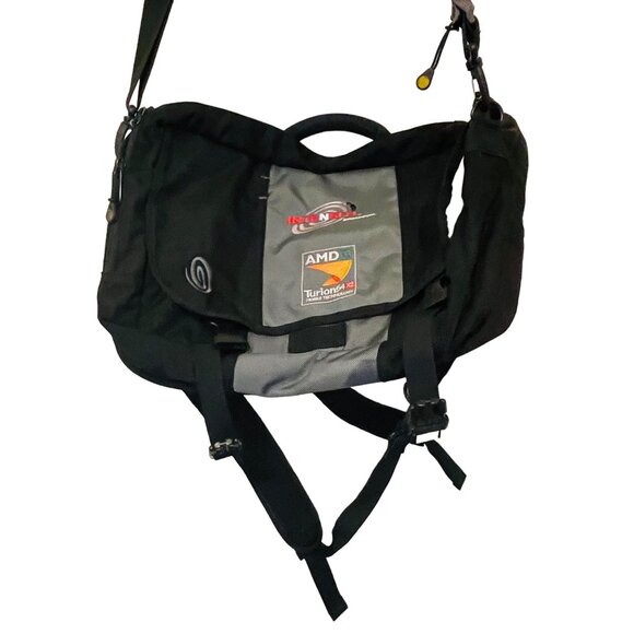 Timbuk2 Black & Gray Messenger Bag With AMD Turion64 X2 Logos 19" x 13" x 3" - Picture 2 of 11